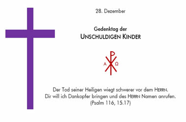 Gedenktag der Unschuldigen Kinder – 28. Dezember